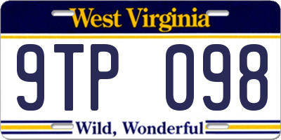 WV license plate 9TP098