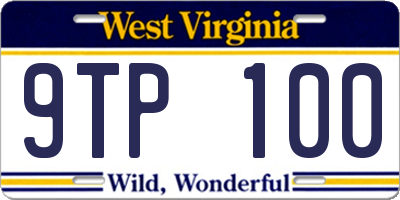 WV license plate 9TP100