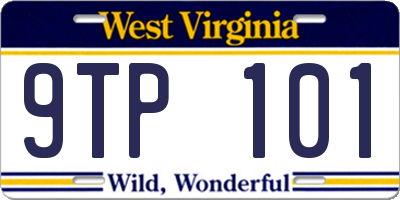 WV license plate 9TP101