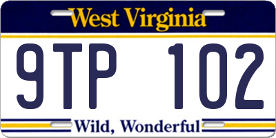 WV license plate 9TP102
