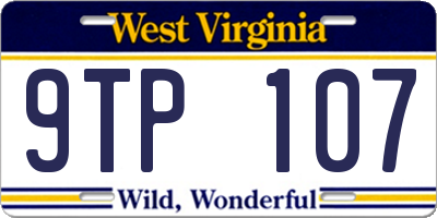 WV license plate 9TP107