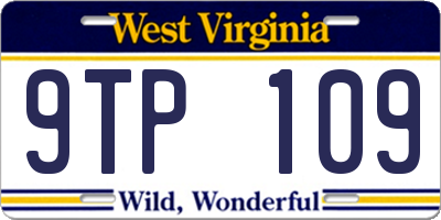 WV license plate 9TP109