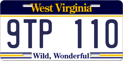 WV license plate 9TP110
