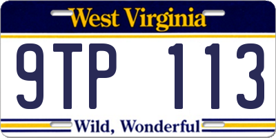 WV license plate 9TP113