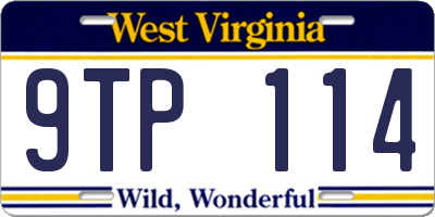 WV license plate 9TP114