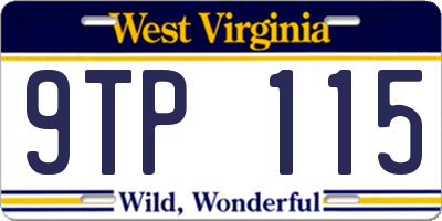 WV license plate 9TP115