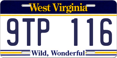 WV license plate 9TP116