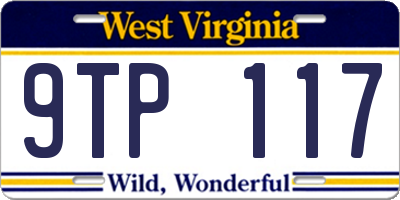 WV license plate 9TP117