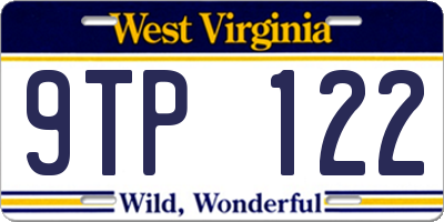WV license plate 9TP122