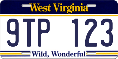 WV license plate 9TP123