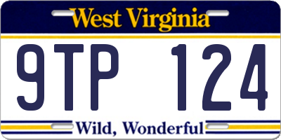 WV license plate 9TP124