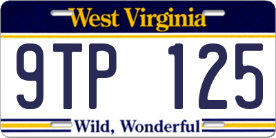 WV license plate 9TP125