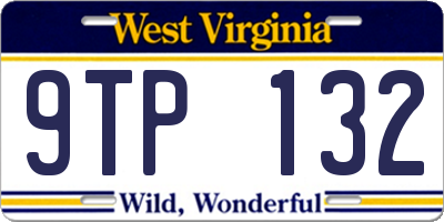 WV license plate 9TP132