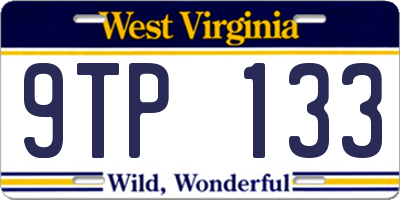 WV license plate 9TP133