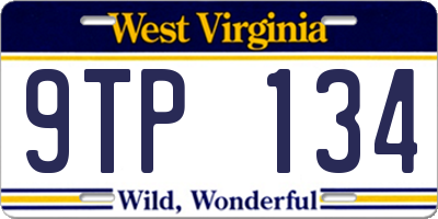 WV license plate 9TP134