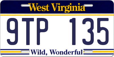 WV license plate 9TP135