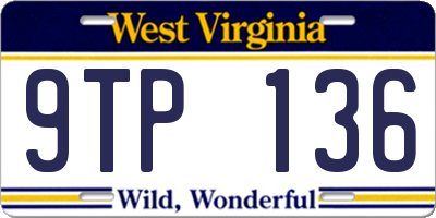 WV license plate 9TP136