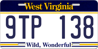 WV license plate 9TP138