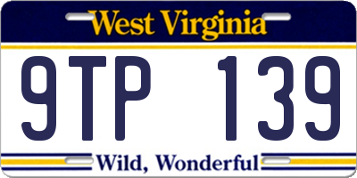 WV license plate 9TP139
