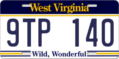 WV license plate 9TP140