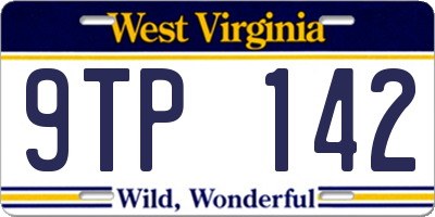 WV license plate 9TP142