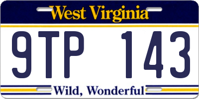 WV license plate 9TP143