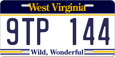 WV license plate 9TP144