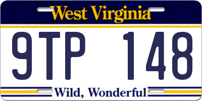 WV license plate 9TP148