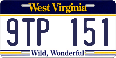 WV license plate 9TP151