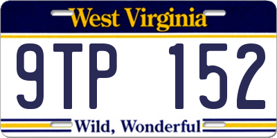 WV license plate 9TP152