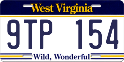 WV license plate 9TP154