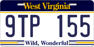 WV license plate 9TP155