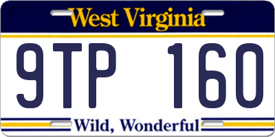 WV license plate 9TP160