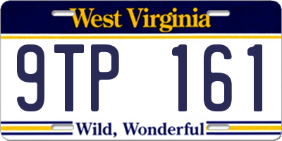 WV license plate 9TP161