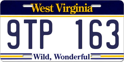 WV license plate 9TP163