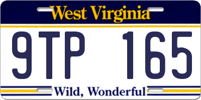WV license plate 9TP165