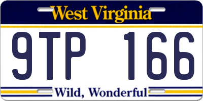 WV license plate 9TP166