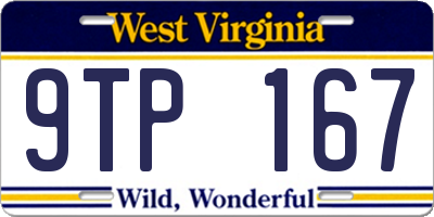 WV license plate 9TP167