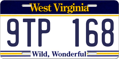 WV license plate 9TP168
