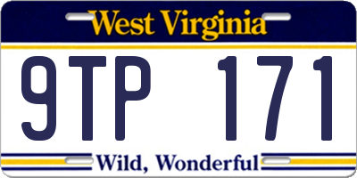 WV license plate 9TP171