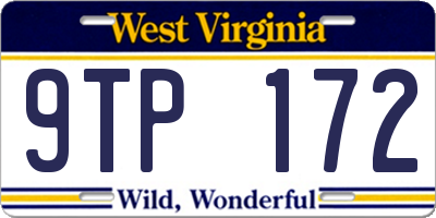 WV license plate 9TP172