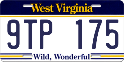 WV license plate 9TP175