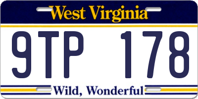 WV license plate 9TP178