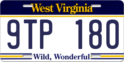 WV license plate 9TP180