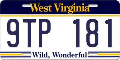 WV license plate 9TP181