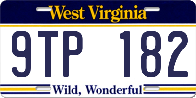 WV license plate 9TP182