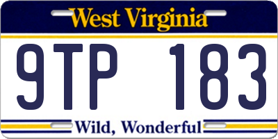 WV license plate 9TP183