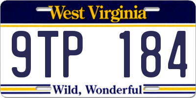 WV license plate 9TP184