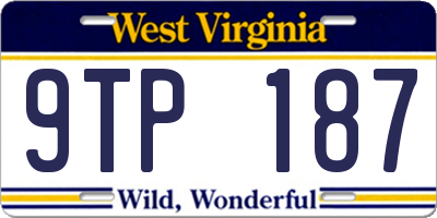 WV license plate 9TP187