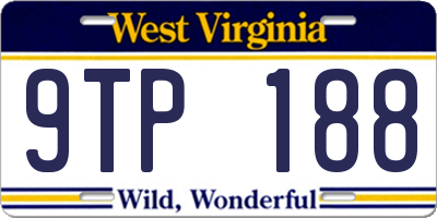 WV license plate 9TP188